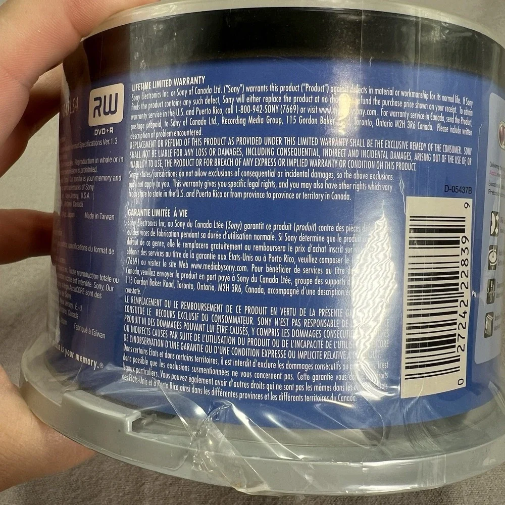 50 Pack Genuine‎ SONY DVD+R Discs 75DPR47LS4 NEW Sealed 4.7 GB 120 Minute 1x-16x